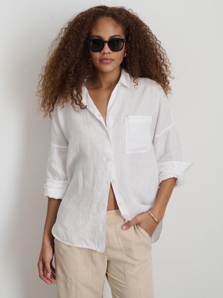 Alex Mill Jo Shirt In Linen White