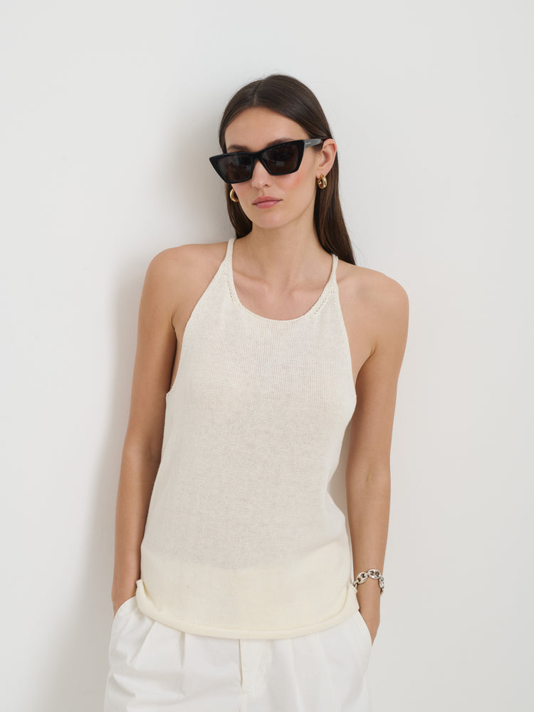 Alex Mill Josie Tank In Linen Cotton Pearl