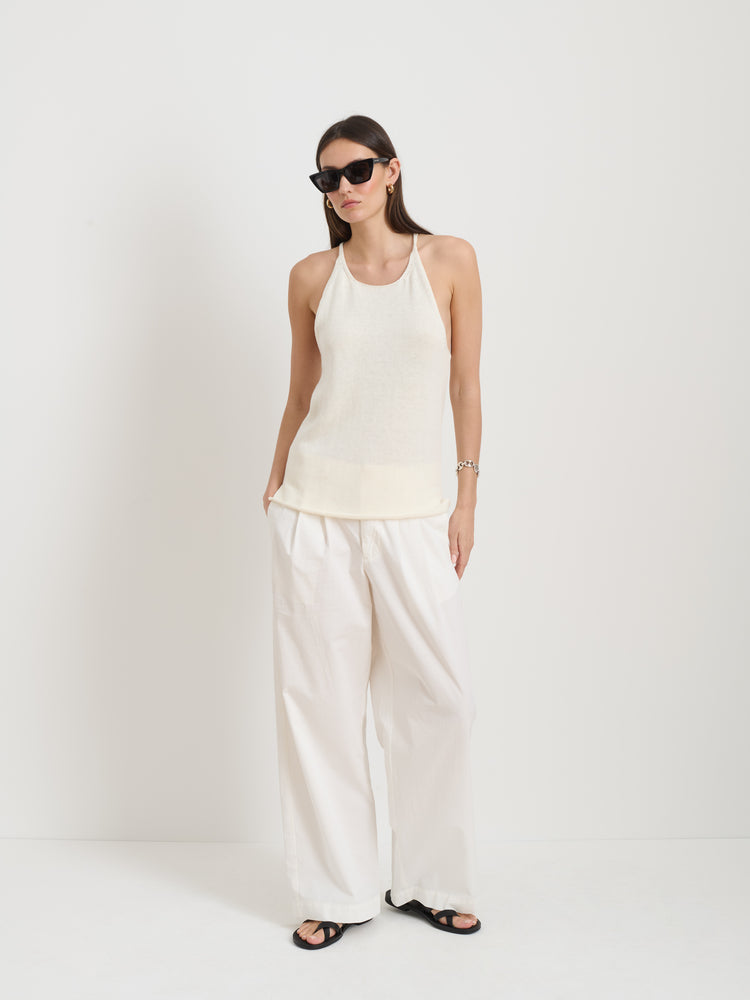 Alex Mill Josie Tank In Linen Cotton Pearl