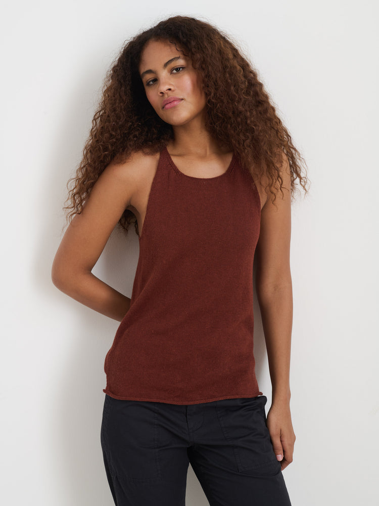 Alex Mill Josie Tank In Linen Cotton Sierra Brown