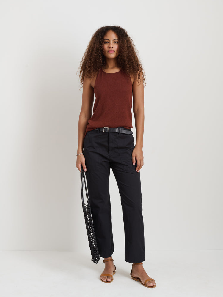 Alex Mill Josie Tank In Linen Cotton Sierra Brown