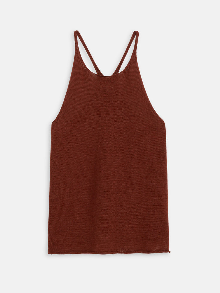 alex mill Josie Tank In Linen Cotton Sierra Brown