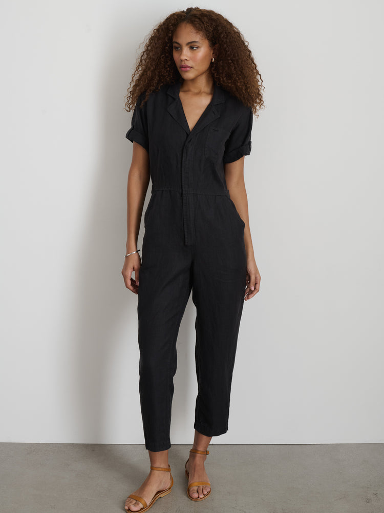 Alex Mill Jumpsuit In Linen Black