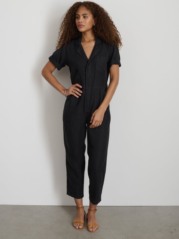 Alex Mill Jumpsuit In Linen Black