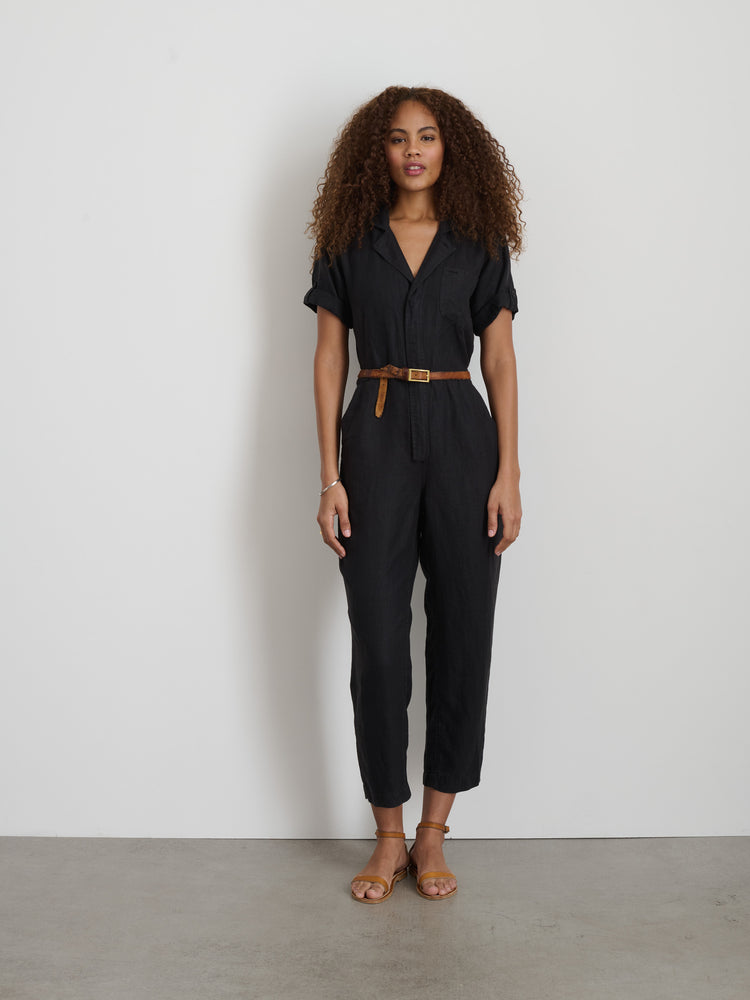 Alex Mill Jumpsuit In Linen Black