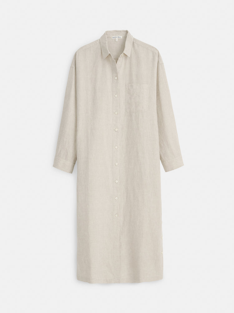 alex mill Kerry Shirtdress In Flax Linen Flax