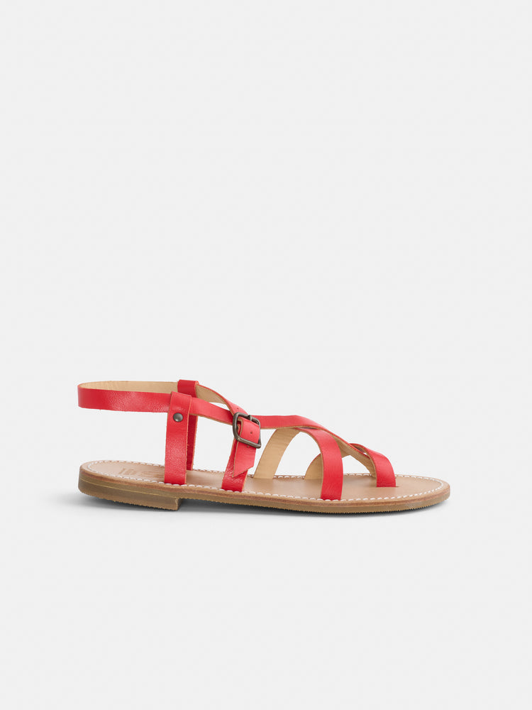 Alex Mill La Botte Gardiane Croisette Sandal Red
