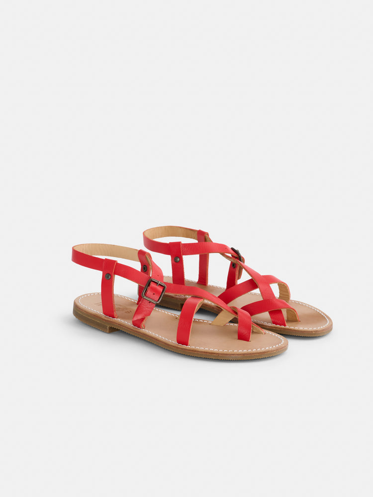 alex mill La Botte Gardiane Croisette Sandal Red