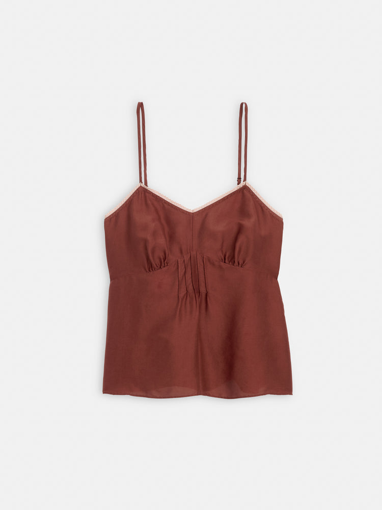 alex mill Lilly Cami In Washed Silk Cherry Wood