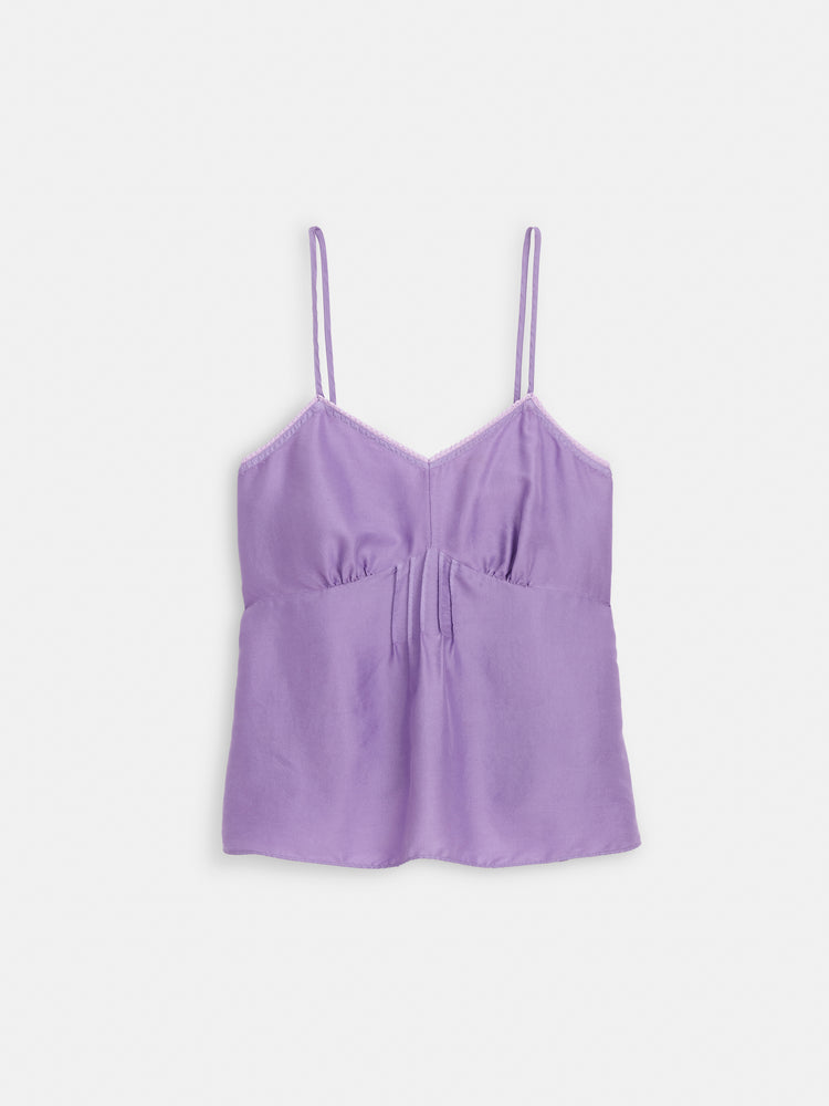 alex mill Lilly Cami In Washed Silk Lilac