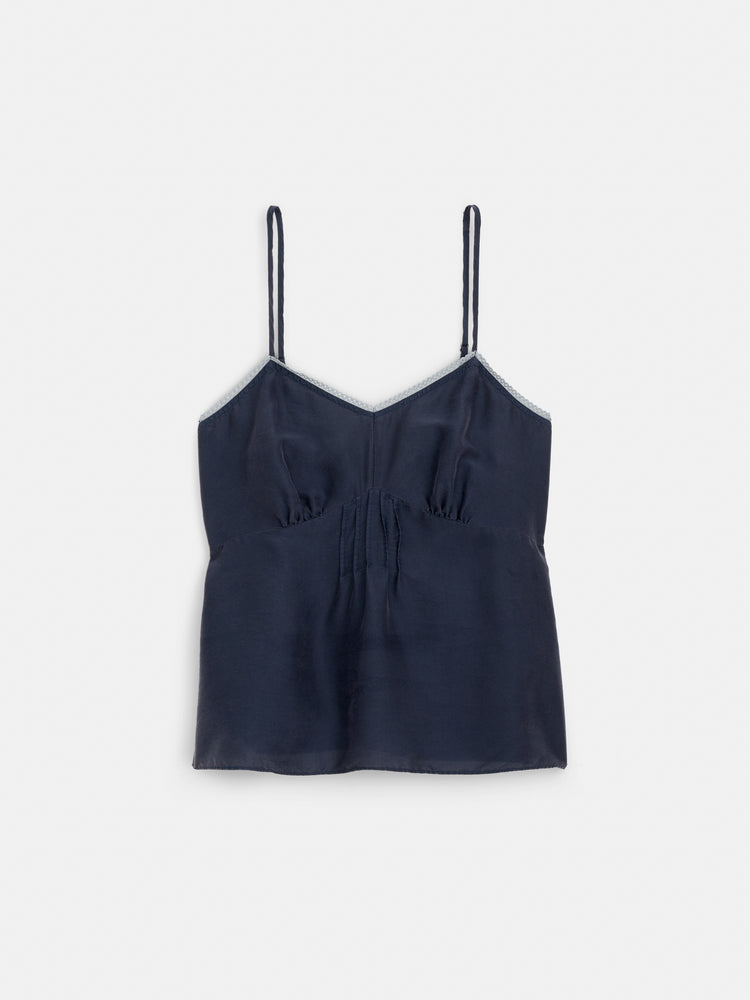 alex mill Lilly Cami In Washed Silk Navy