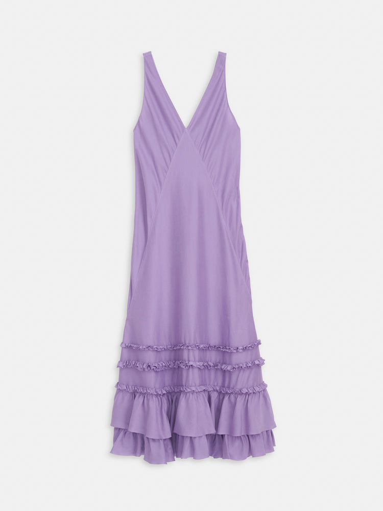 alex mill Lilly Dress In Washed Silk Lilac