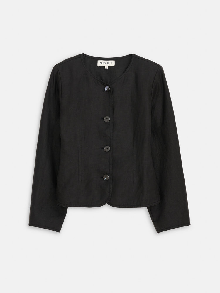 alex mill Luna Jacket In Linen Black