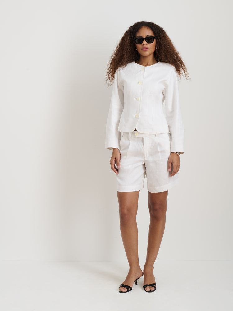 Alex Mill Luna Jacket In Linen Off White