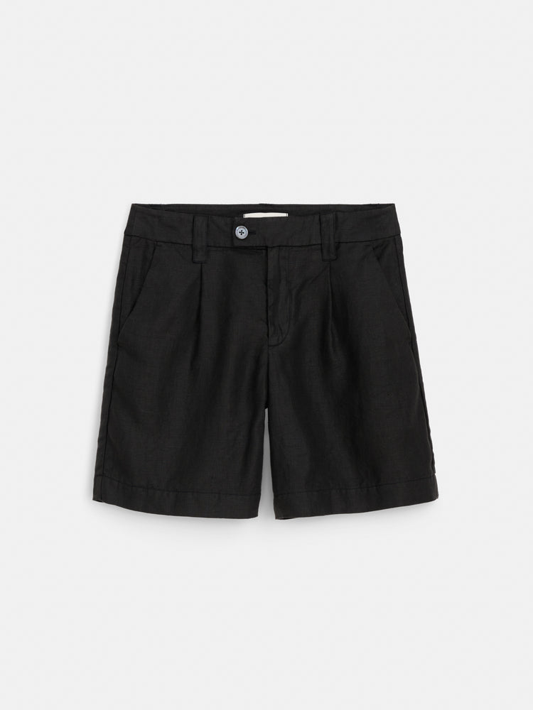 alex mill Luna Pleated Short In Linen Black