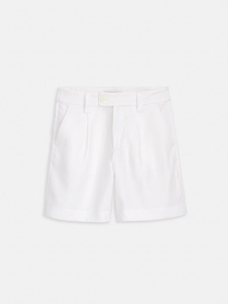alex mill Luna Pleated Short In Linen Off White