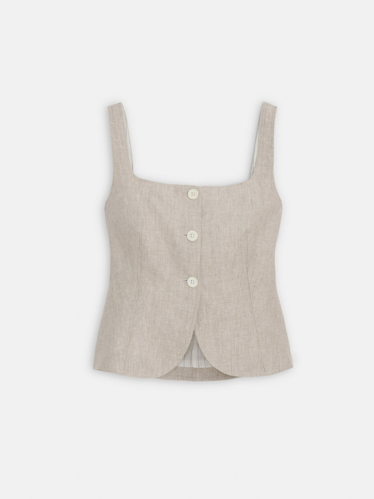 alex mill Luna Vest In Flax Linen Flax