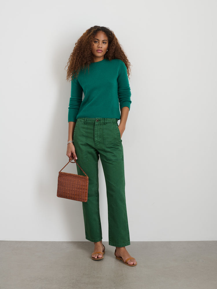 Alex Mill Neil Pant In Herringbone Emerald