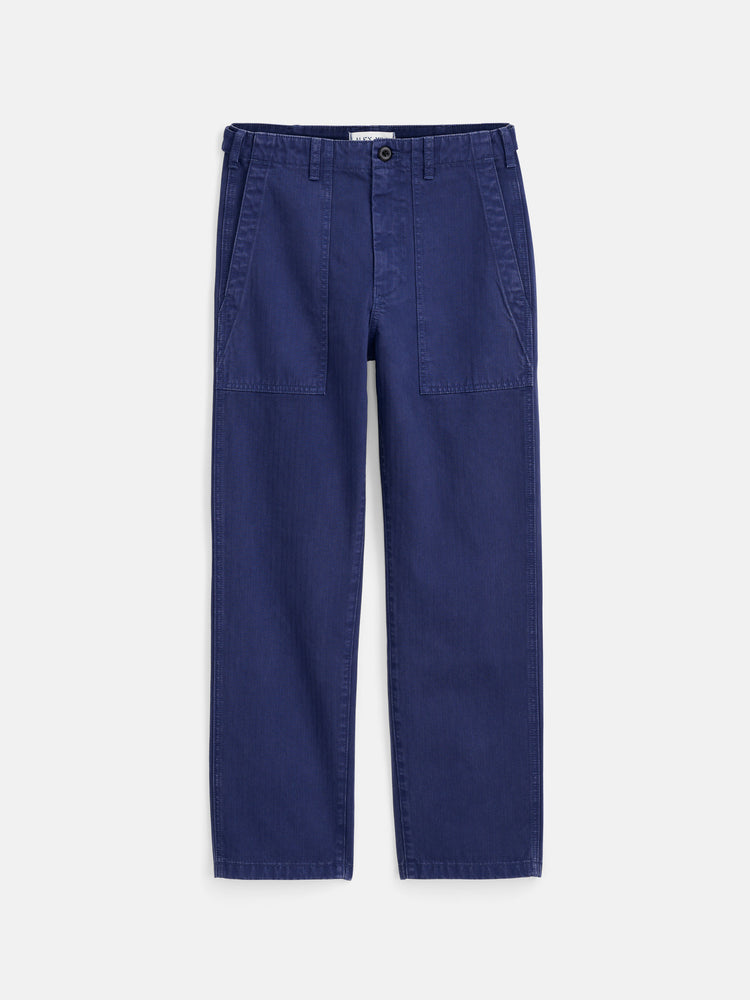 alex mill Neil Pant in Herringbone Midnight Blue