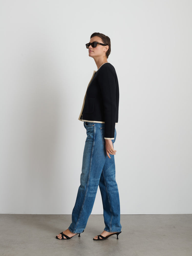 Alex Mill Paris Sweater Jacket Black/Ivory