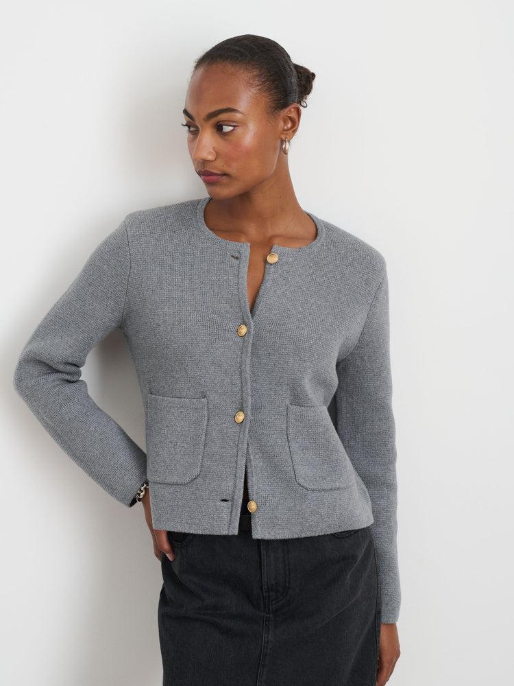 Alex Mill Paris Sweater Jacket Grey Shadow