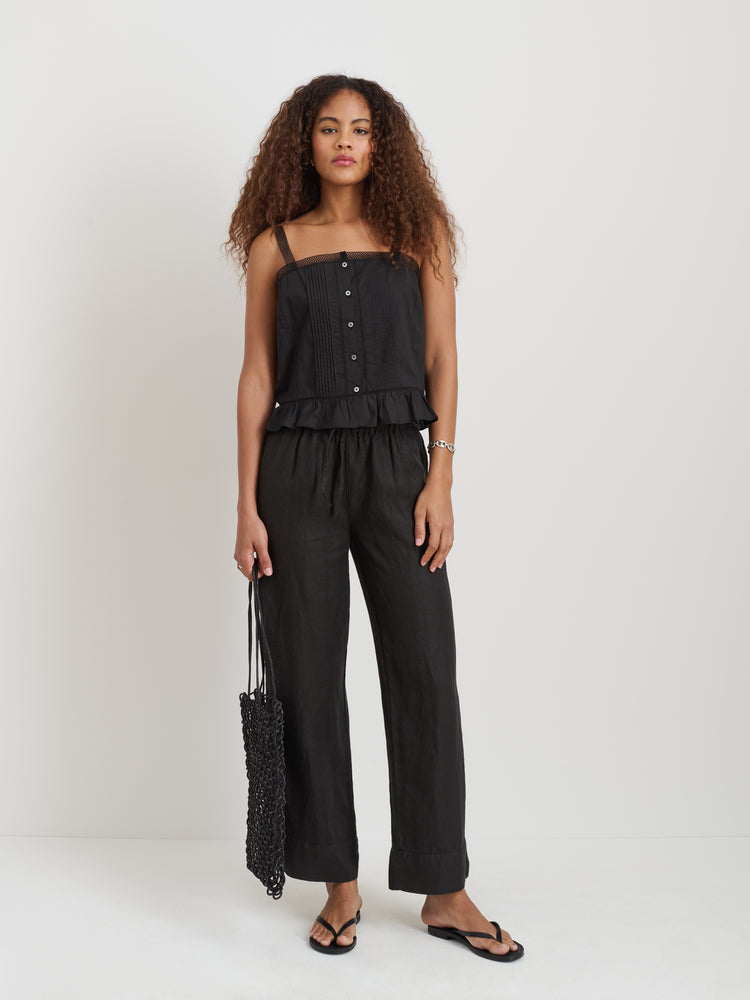Alex Mill Riley Pant In Linen Black