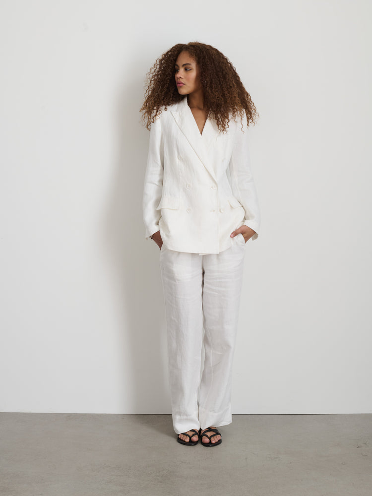 Alex Mill Riley Pant In Linen Off White