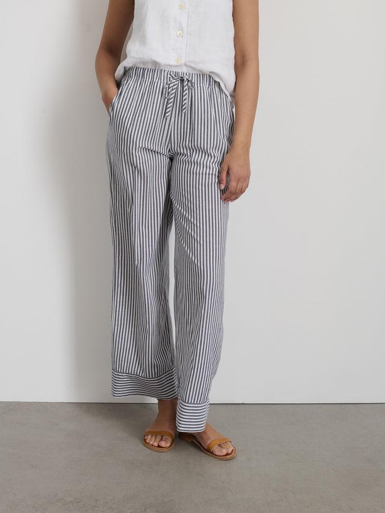Alex Mill Riley Pant In Stripe Blue/White