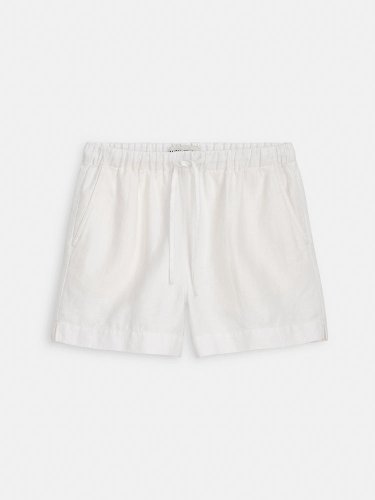 alex mill Riley Pull On Short In Linen Off White