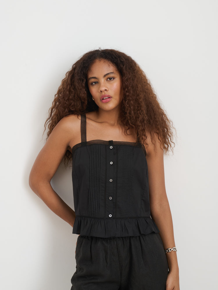 Alex Mill Ruby Cami In Cotton Black