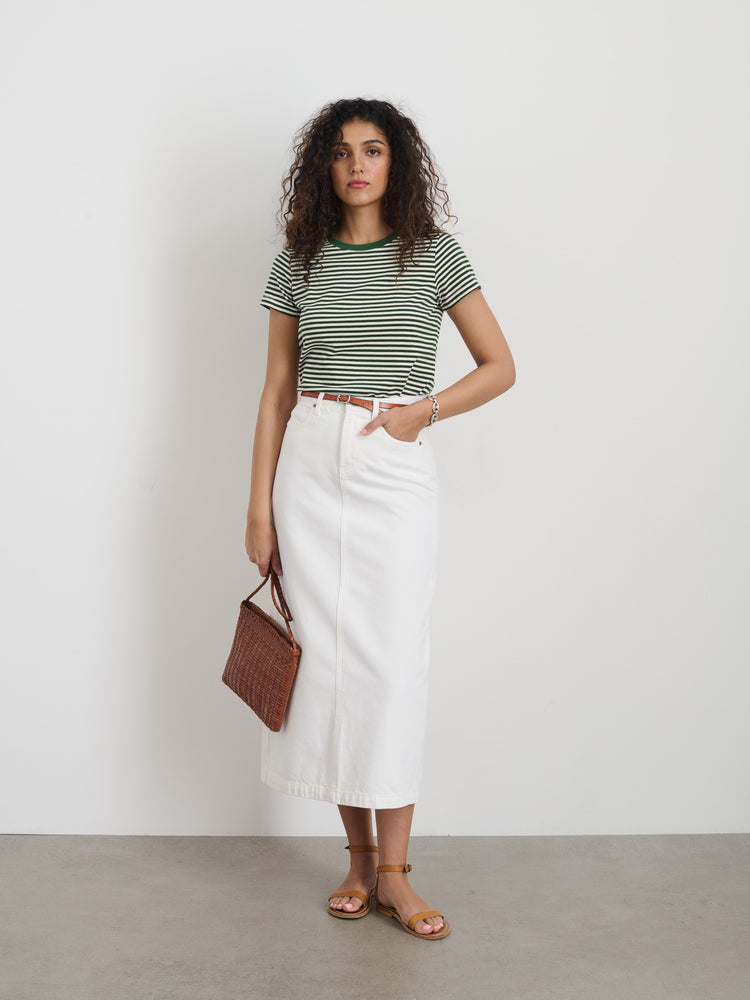 Alex Mill Ruby Denim Skirt In White Denim Sea Salt