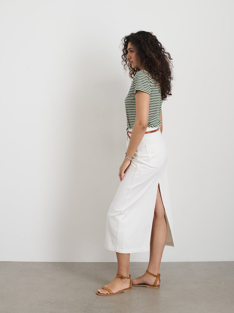 Alex Mill Ruby Denim Skirt In White Denim Sea Salt