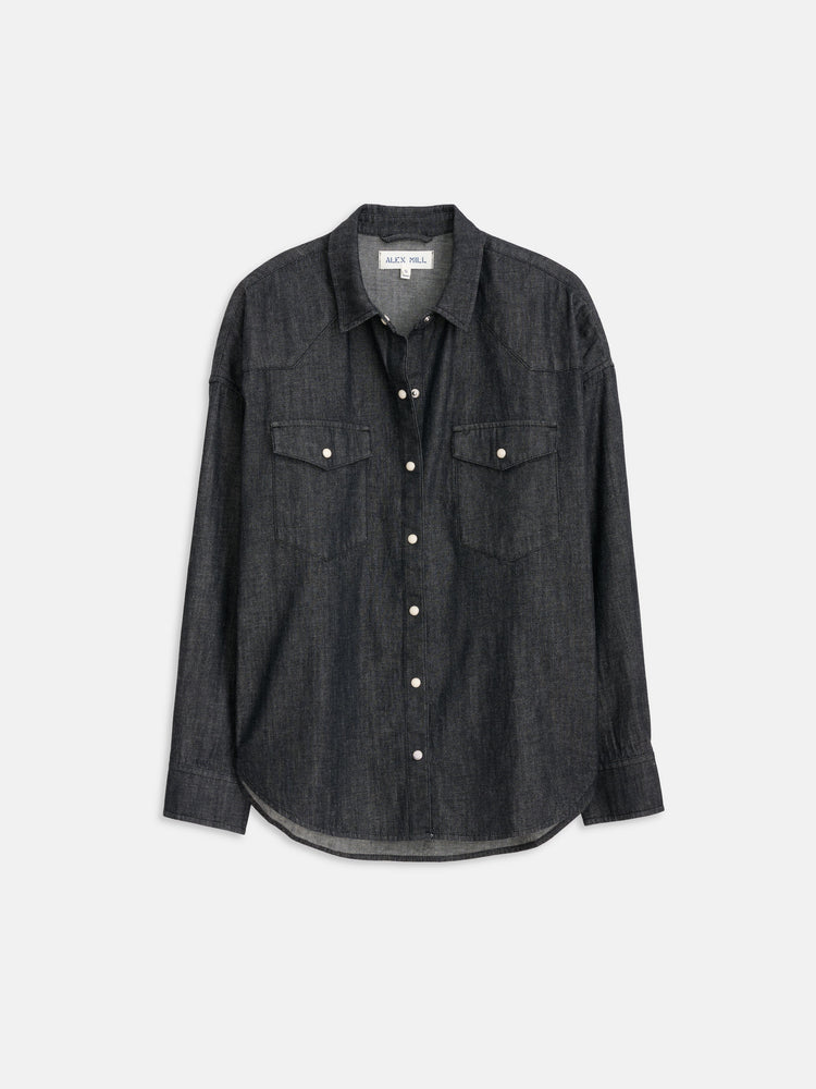 alex mill Santa Fe Shirt in Black Denim Black Wash