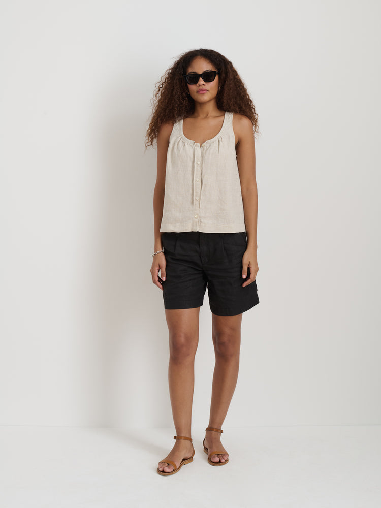 Alex Mill Sidney Top In Flax Linen Flax