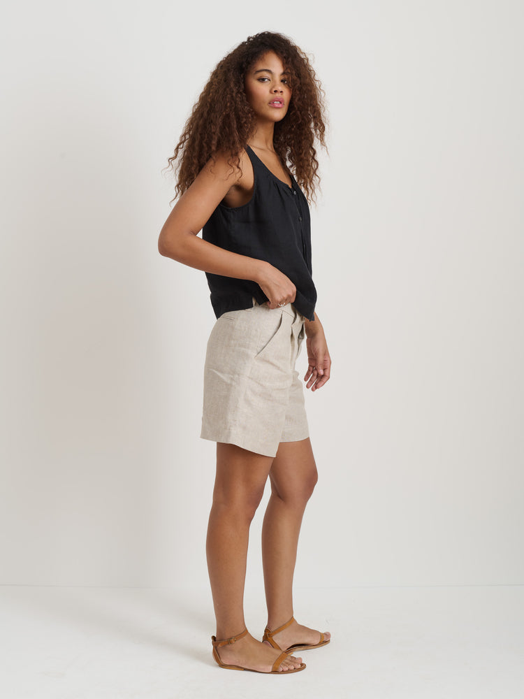 Alex Mill Sidney Top In Linen Black