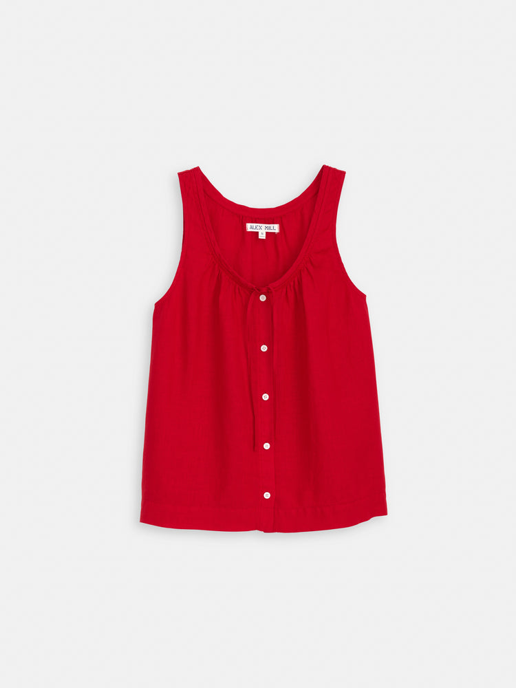 alex mill Sidney Top In Linen Crimson