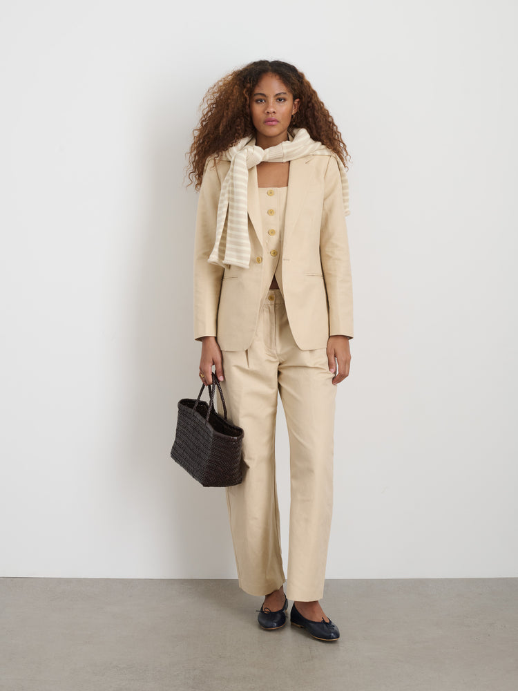 Alex Mill Soho Blazer In Cotton Linen Tan