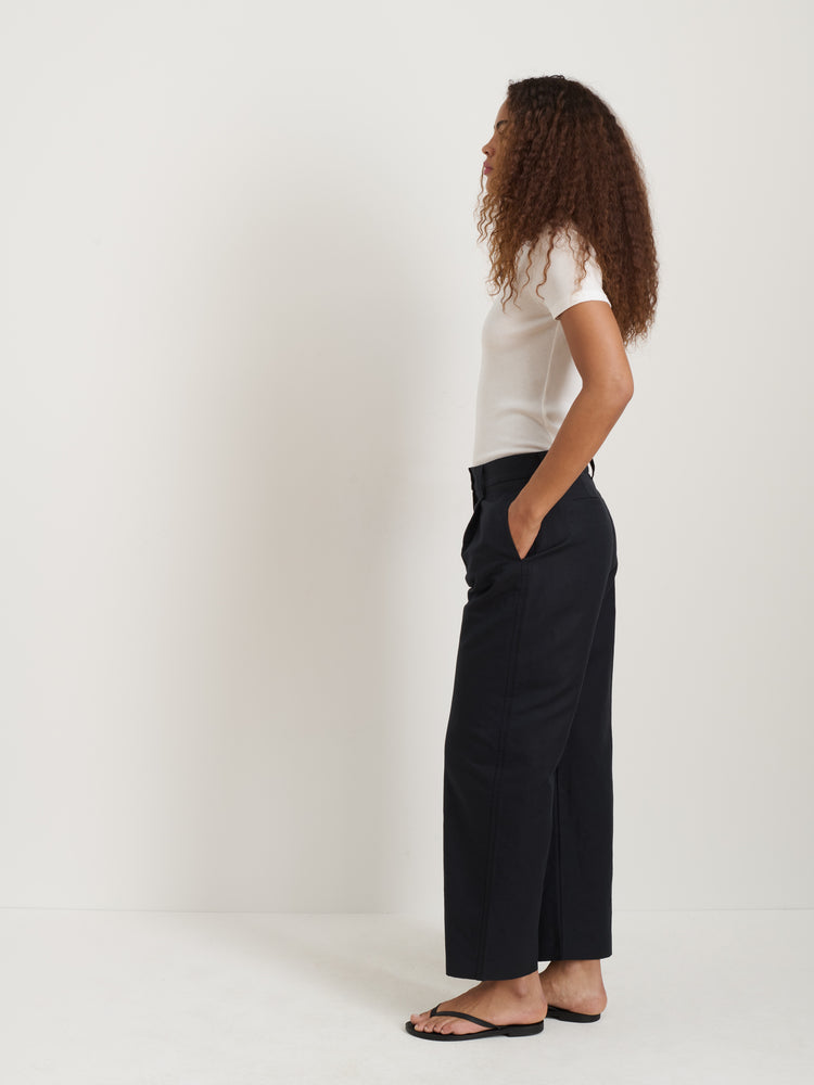 Alex Mill Soho Pant In Cotton Linen Black