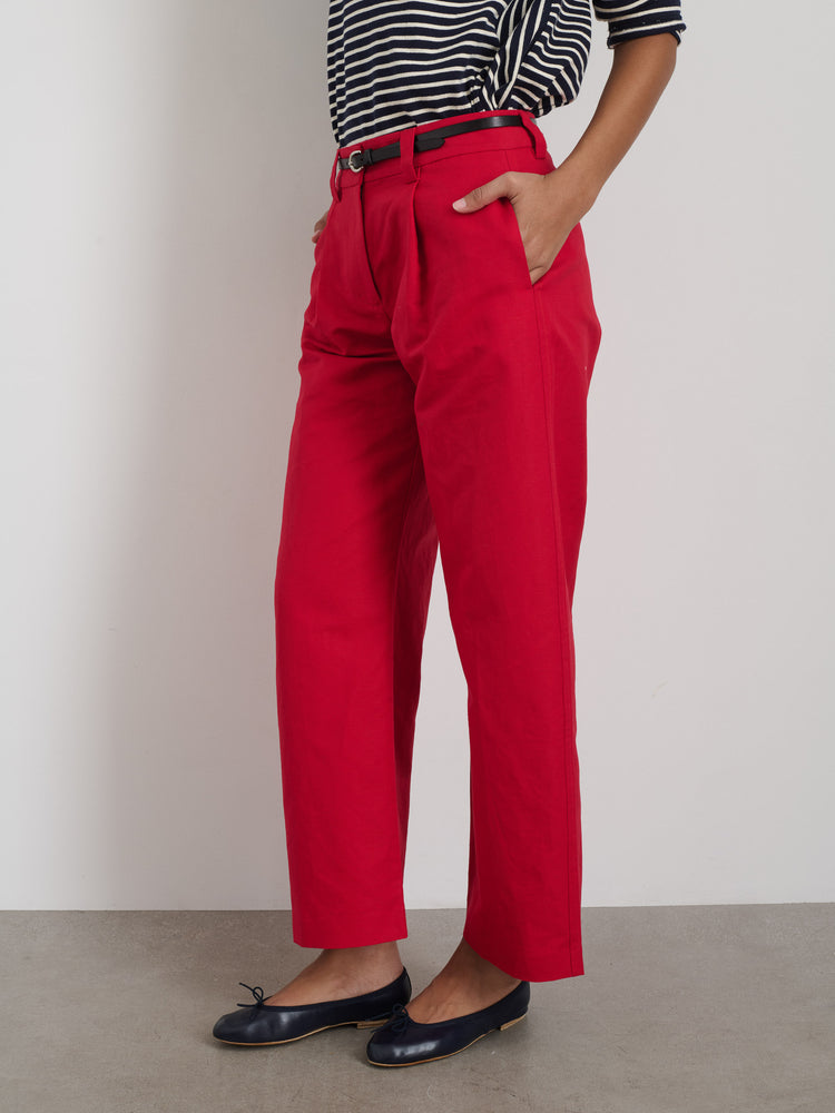 Alex Mill Soho Pant In Cotton Linen Crimson