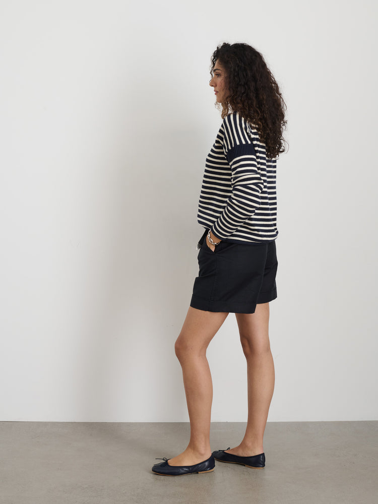 Alex Mill Soho Short In Cotton Linen Black
