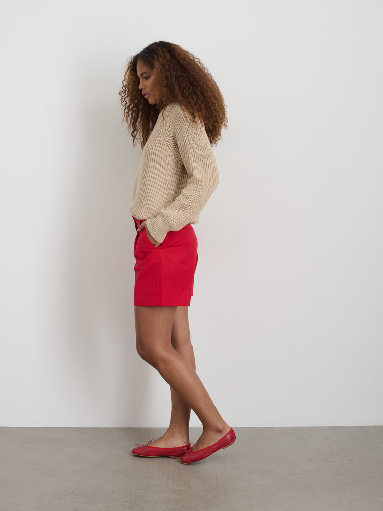 Alex Mill Soho Short In Cotton Linen Crimson