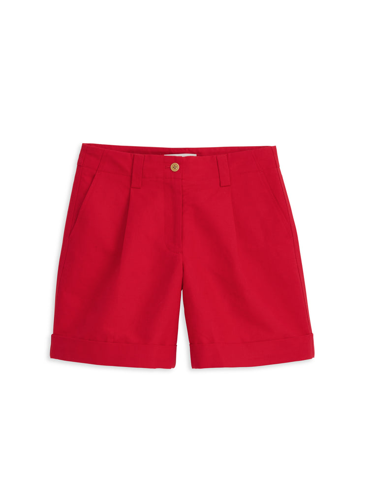 alex mill Soho Short In Cotton Linen Crimson