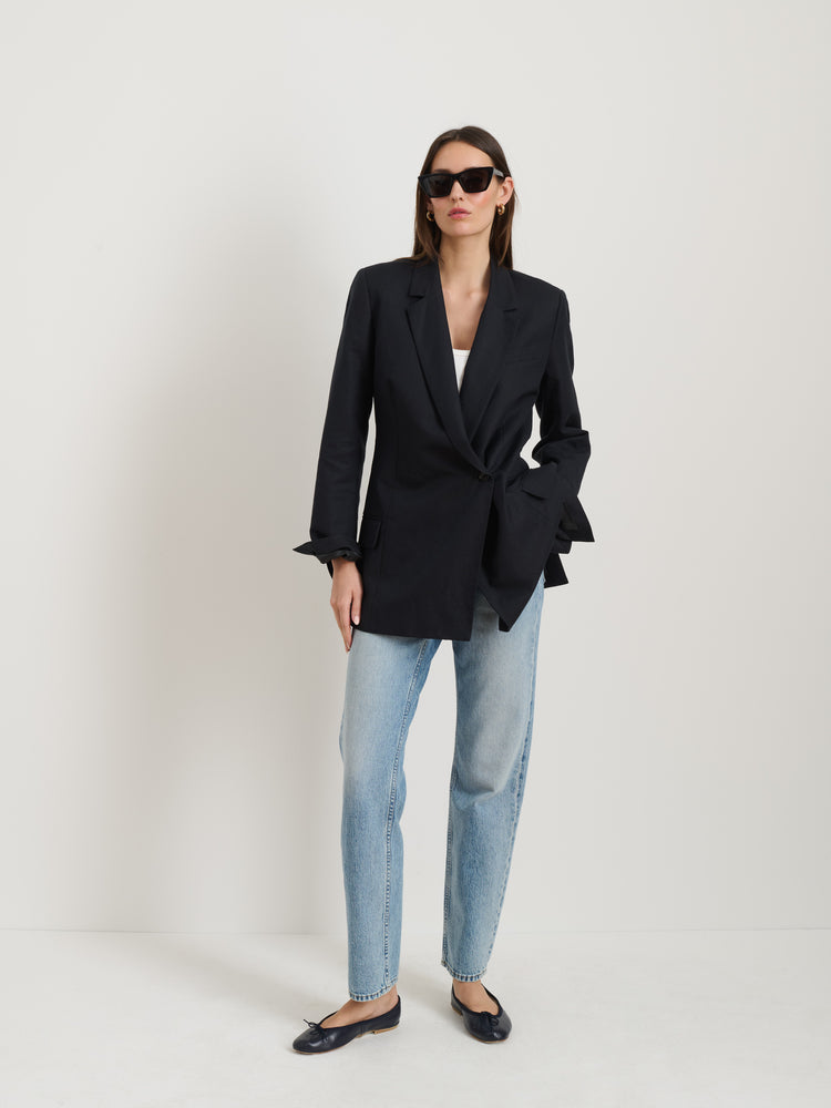 Alex Mill Soho Waisted Blazer In Linen Cotton