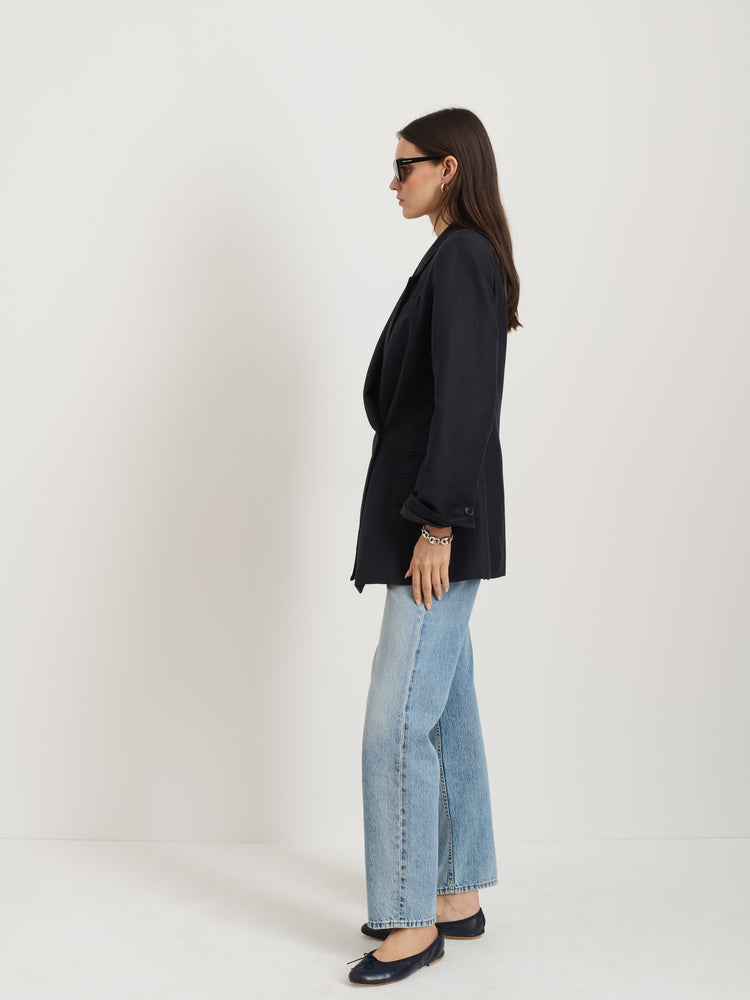 Alex Mill Soho Waisted Blazer In Linen Cotton