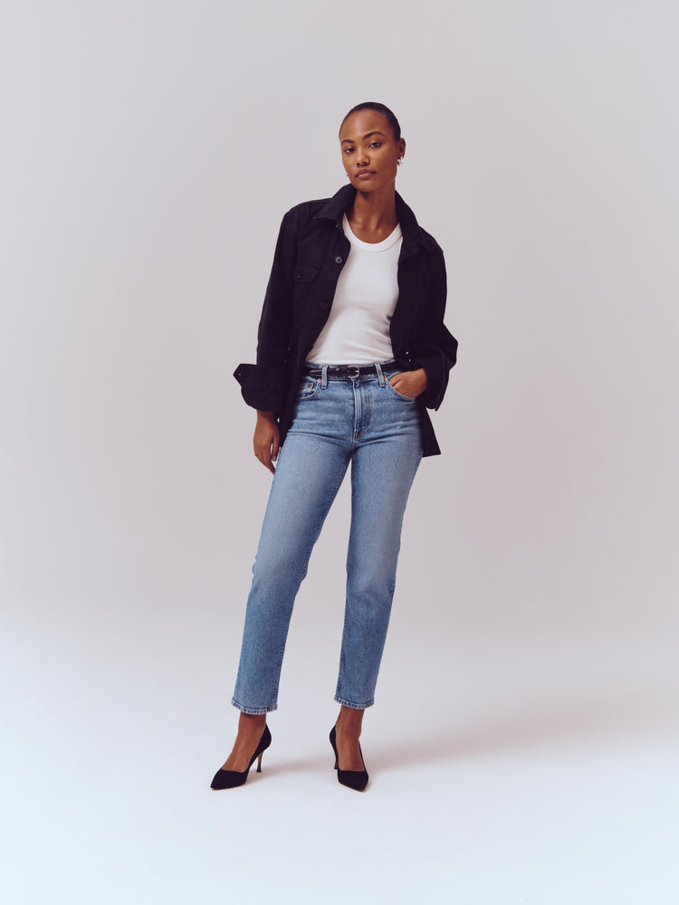 Alex Mill Amber Mid Rise Slim Jean Vintage Light Indigo