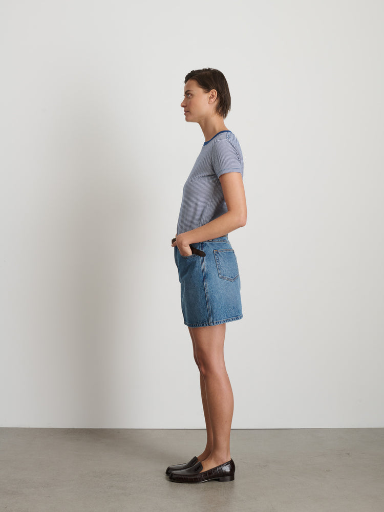 Alex Mill Andie Mini Skirt In Denim Copenhagen Medium Wash