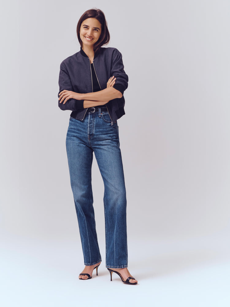 Alex Mill Carla High Rise Straight Jean Vintage Dark Indigo