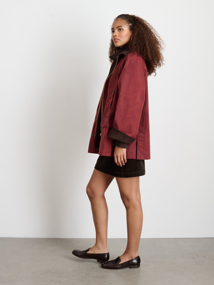 Alex Mill Chiltern Street Jacket In Waxed Cotton Brick Red