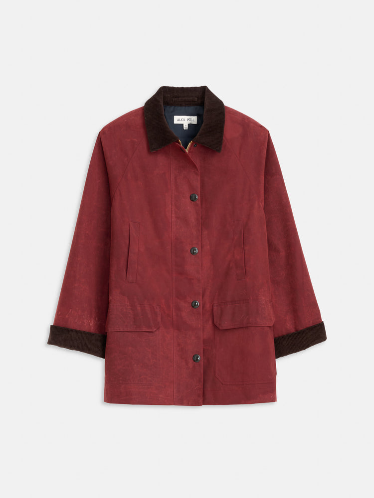 alex mill Chiltern Street Jacket In Waxed Cotton Brick Red