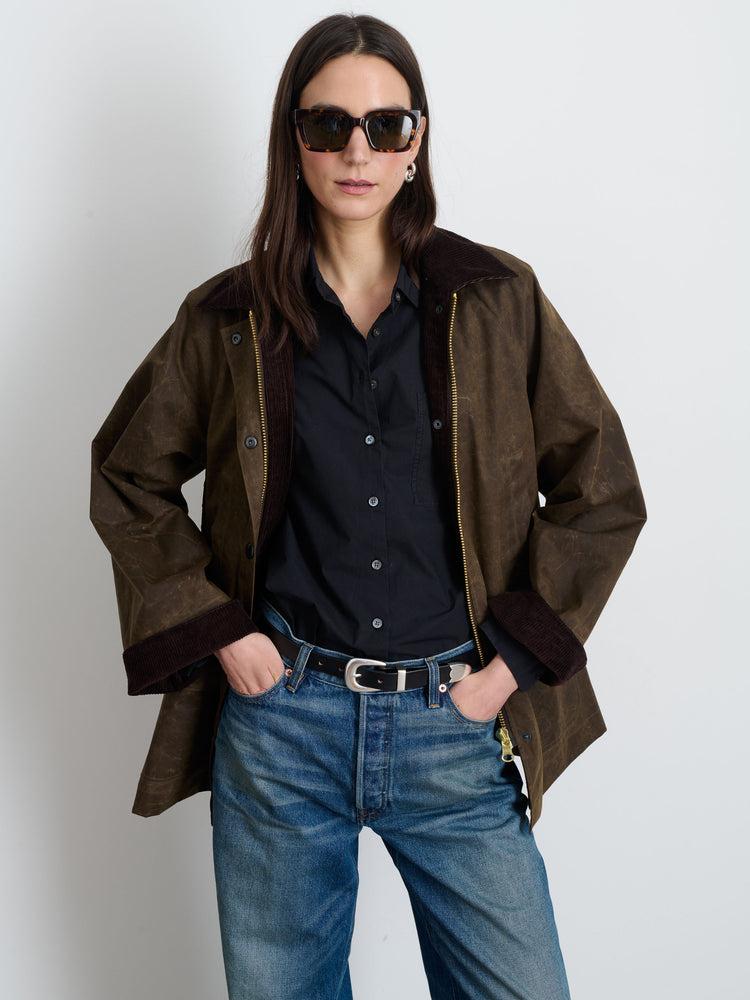 Alex Mill Chiltern Street Jacket In Waxed Cotton Brown